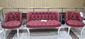 SOFA Set Cafea Modern -Canapea + 2 Fotolii- (Ser) - Ofertă Outlet