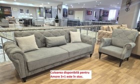 AMORE Set 3+1 Outlet Canapele Gri Velvet (Ep)