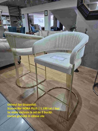 NORA PLUS Set 2 Scaune Bar (St) - OFERTA